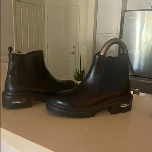 Faux Leather Waterproof Low Cut Boots